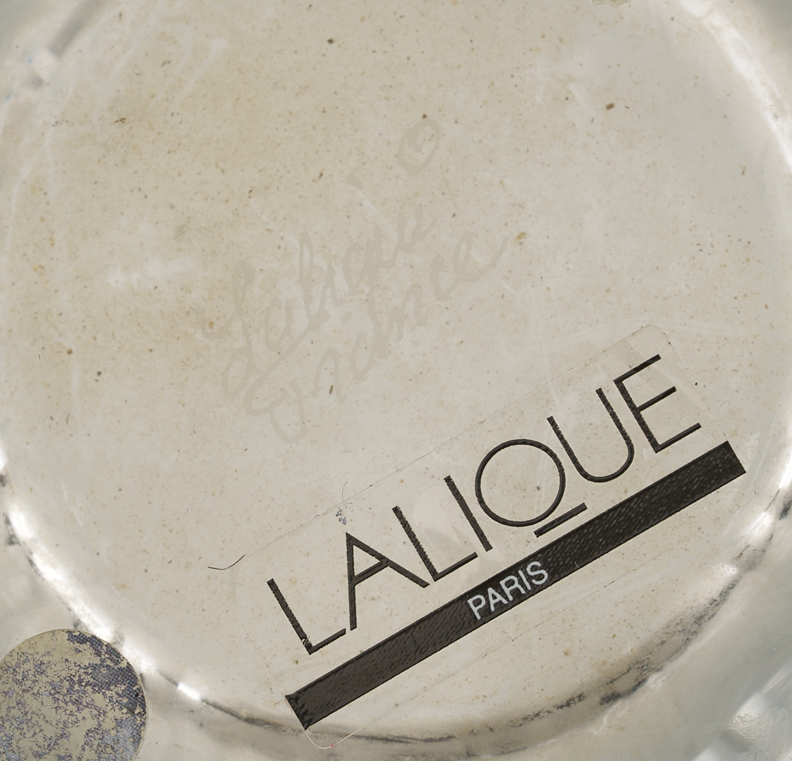 Lot 757: Tommie Rush Flower Vase & Lalique Cylindrical Vase