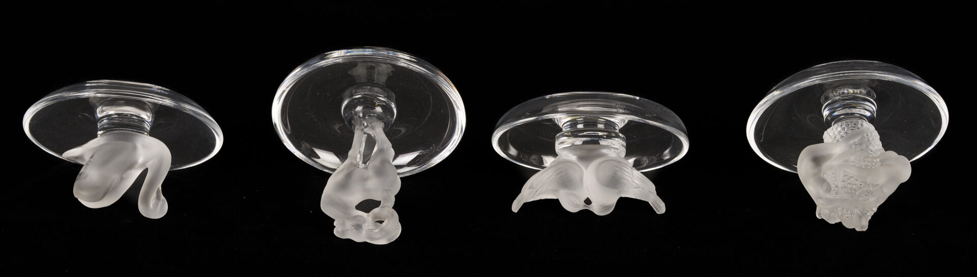 Lot 759: 12 Lalique Glass Items, incl. Pin Trays, Perfume Bottles