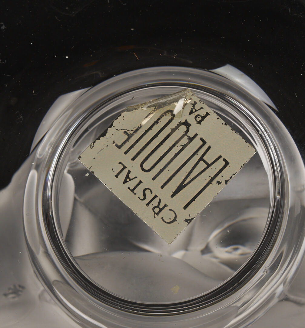 Lot 759: 12 Lalique Glass Items, incl. Pin Trays, Perfume Bottles