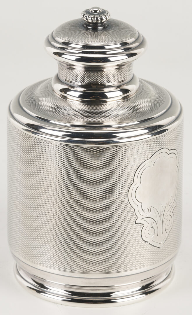 Lot 75: 19th C. Russian Silver Tea Caddy plus Christofle S/P Tea Caddy