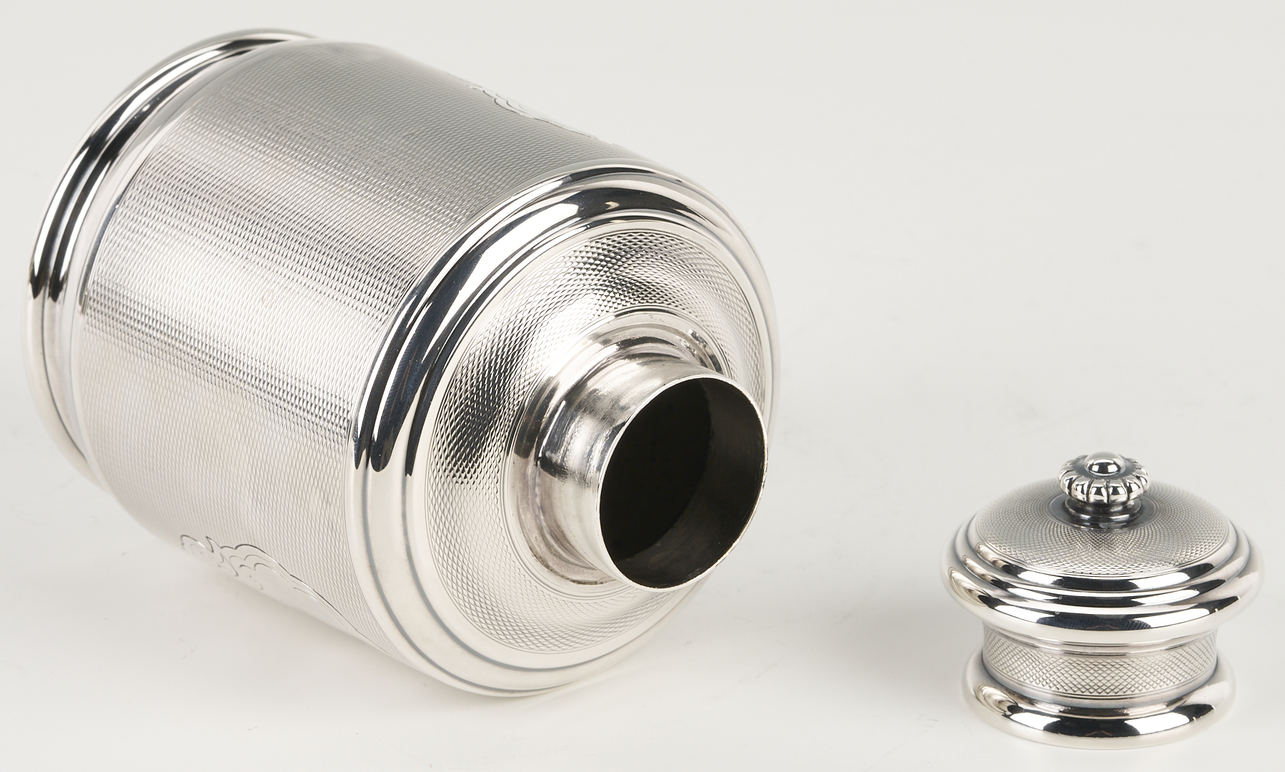 Lot 75: 19th C. Russian Silver Tea Caddy plus Christofle S/P Tea Caddy