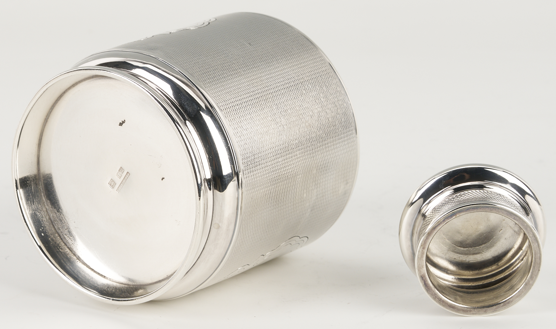 Lot 75: 19th C. Russian Silver Tea Caddy plus Christofle S/P Tea Caddy