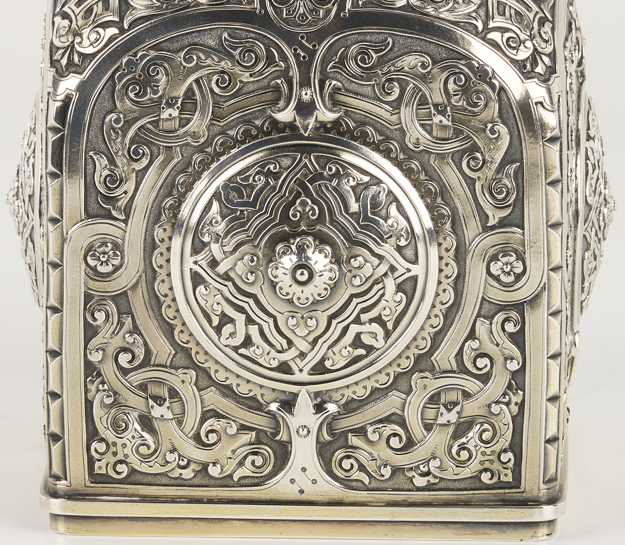 Lot 75: 19th C. Russian Silver Tea Caddy plus Christofle S/P Tea Caddy