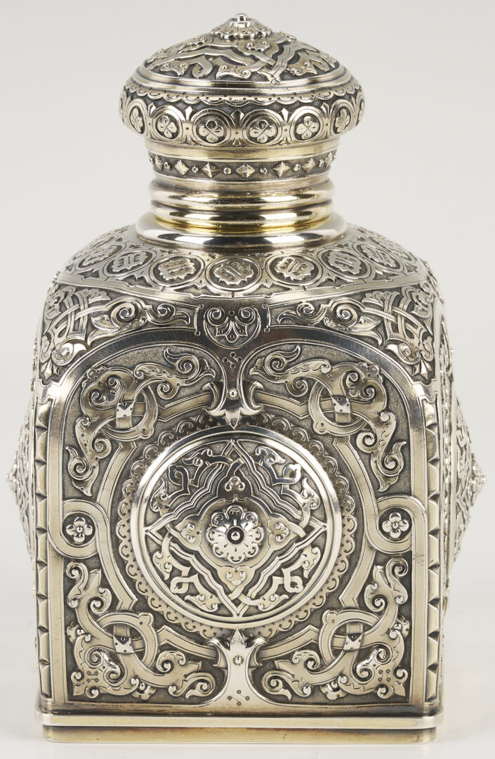 Lot 75: 19th C. Russian Silver Tea Caddy plus Christofle S/P Tea Caddy
