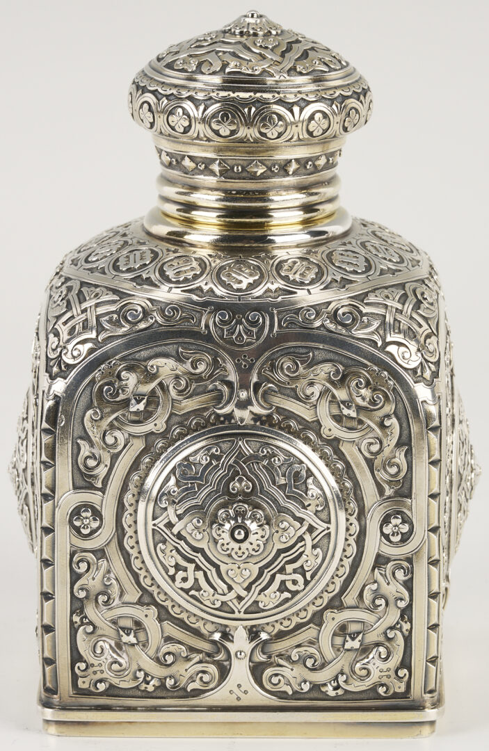 Lot 75: 19th C. Russian Silver Tea Caddy plus Christofle S/P Tea Caddy