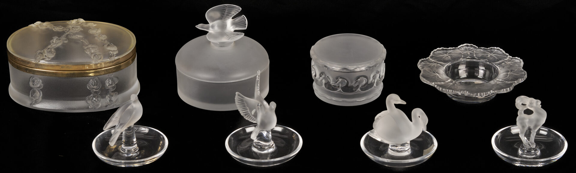Lot 762: 8 Lalique France Crystal Items