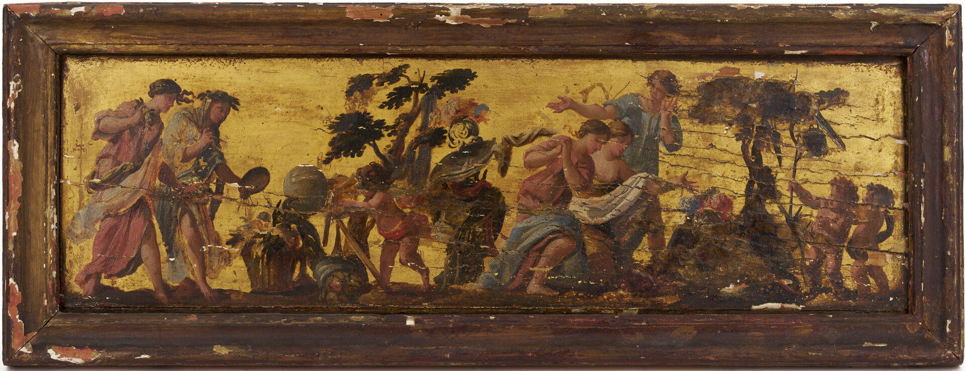 Lot 765: 18th C. Fresco with Putti, Allegory of Painting