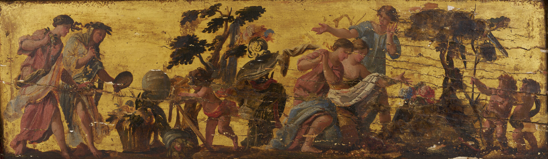 Lot 765: 18th C. Fresco with Putti, Allegory of Painting