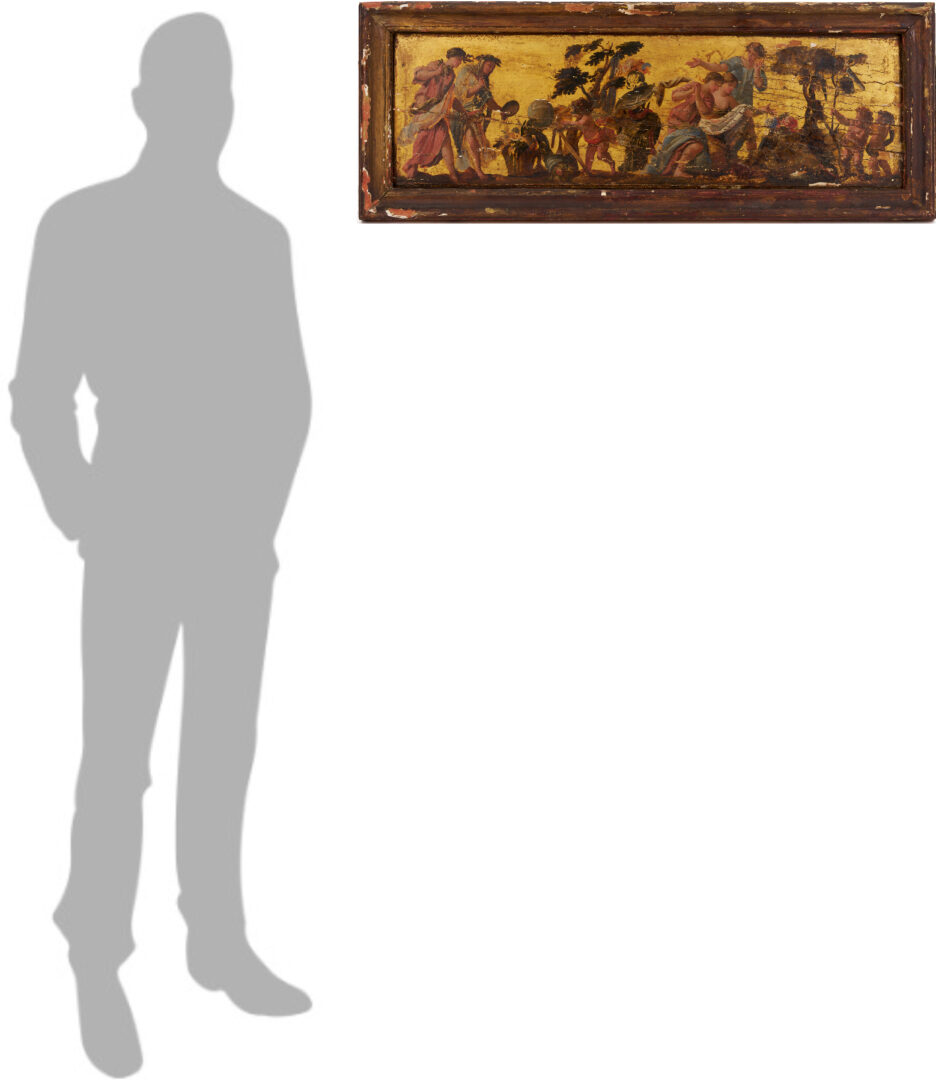 Lot 765: 18th C. Fresco with Putti, Allegory of Painting