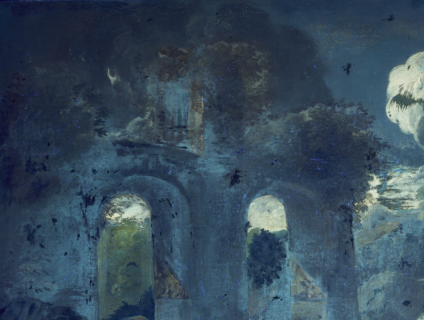 Lot 766: Continental 18th C. Landscape Painting w/ Dogs, Horses & Rider