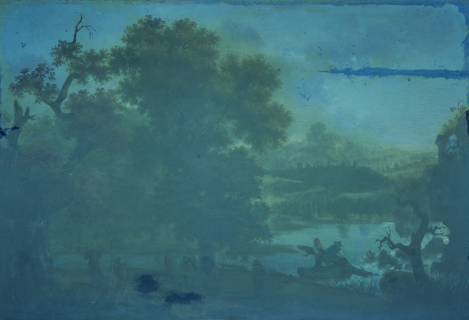 Lot 767: Continental School Oil on Panel Landscape Painting
