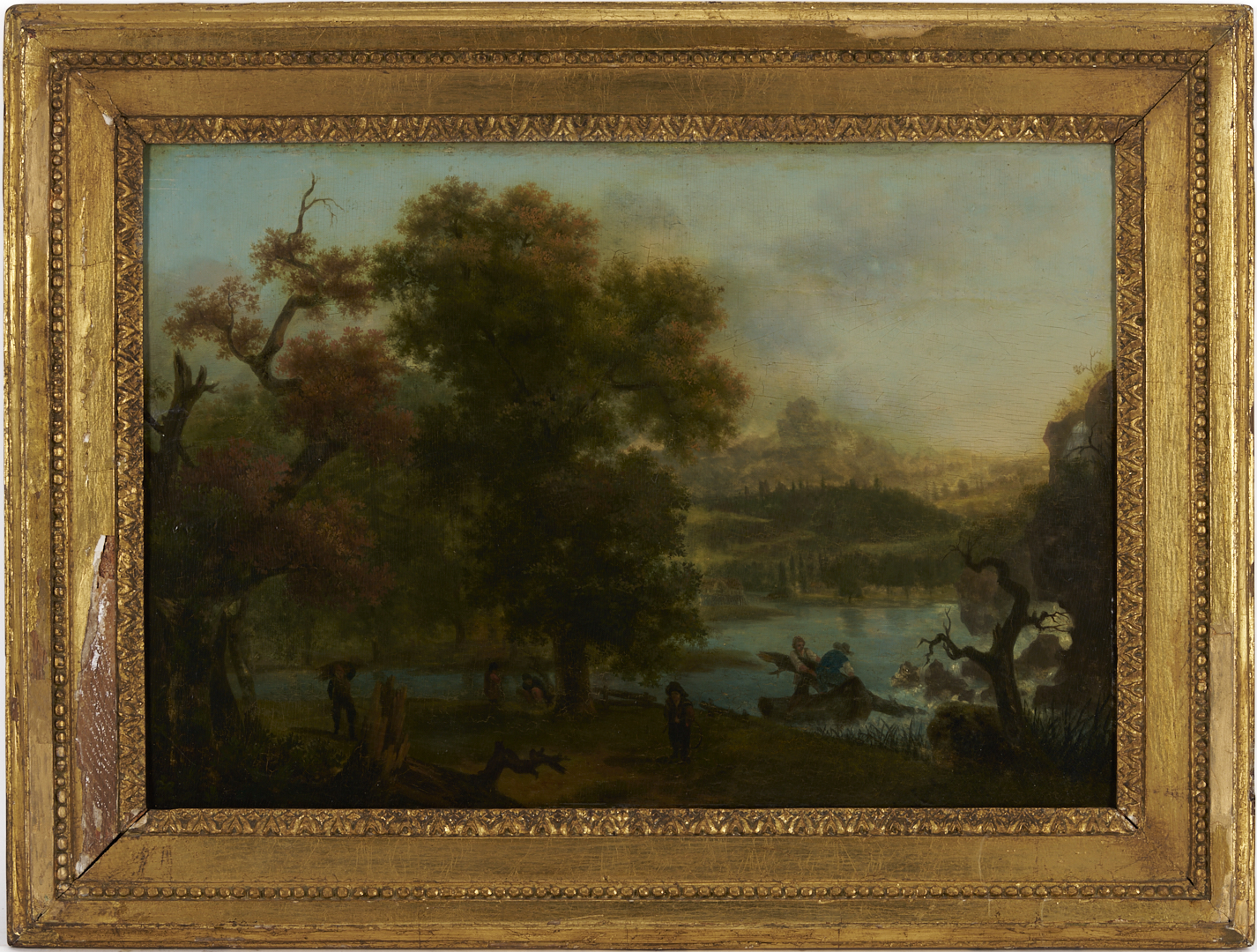 Lot 767: Continental School Oil on Panel Landscape Painting