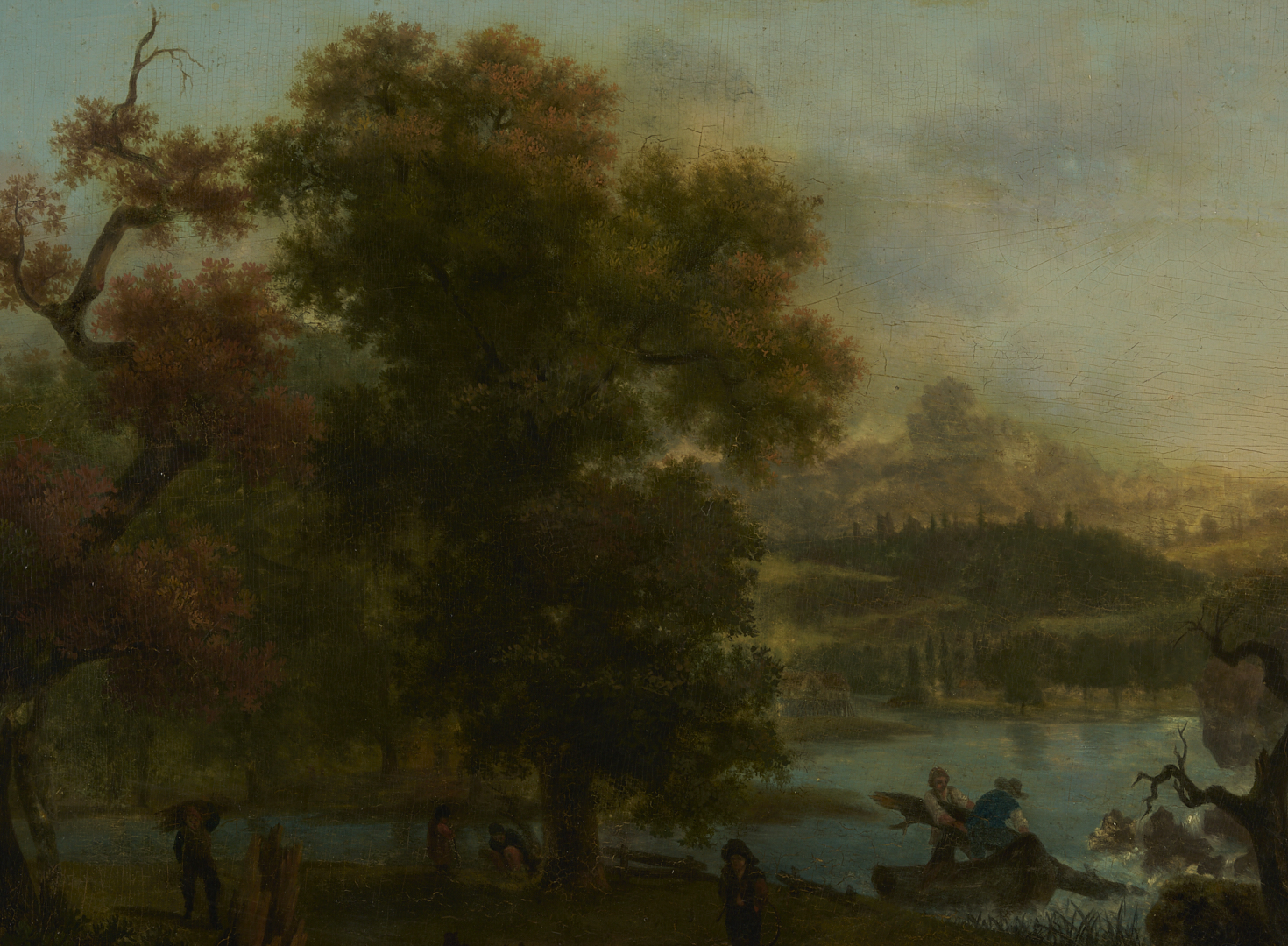 Lot 767: Continental School Oil on Panel Landscape Painting