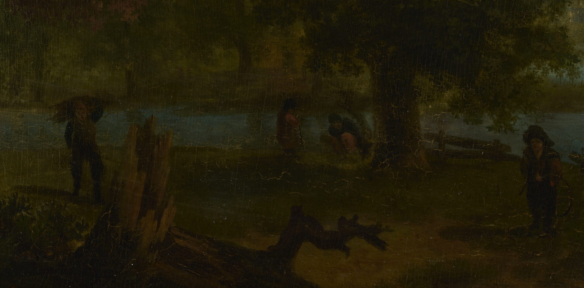 Lot 767: Continental School Oil on Panel Landscape Painting