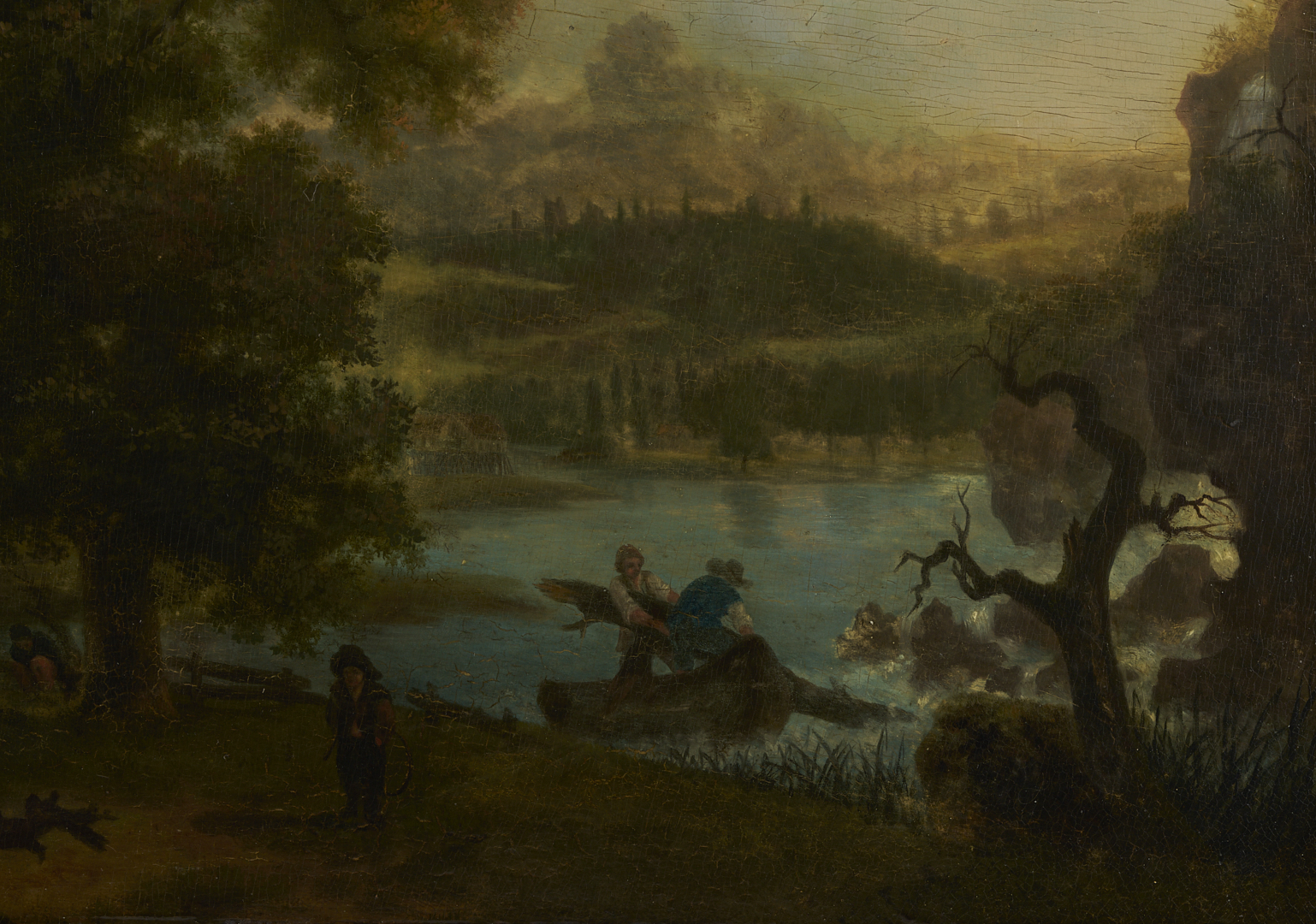 Lot 767: Continental School Oil on Panel Landscape Painting