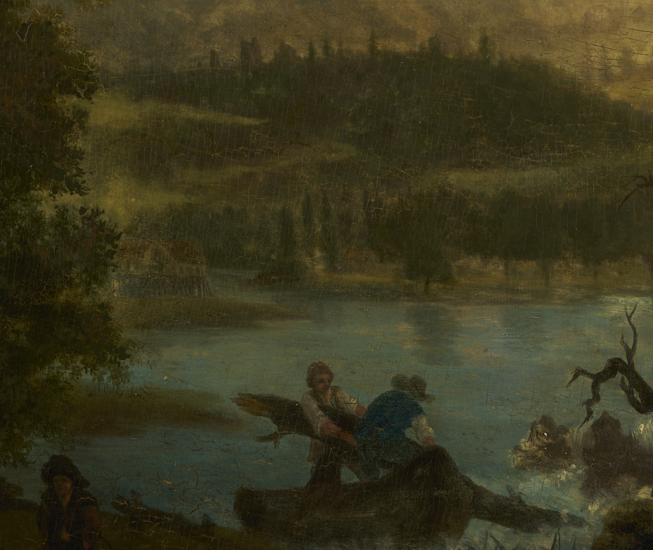 Lot 767: Continental School Oil on Panel Landscape Painting