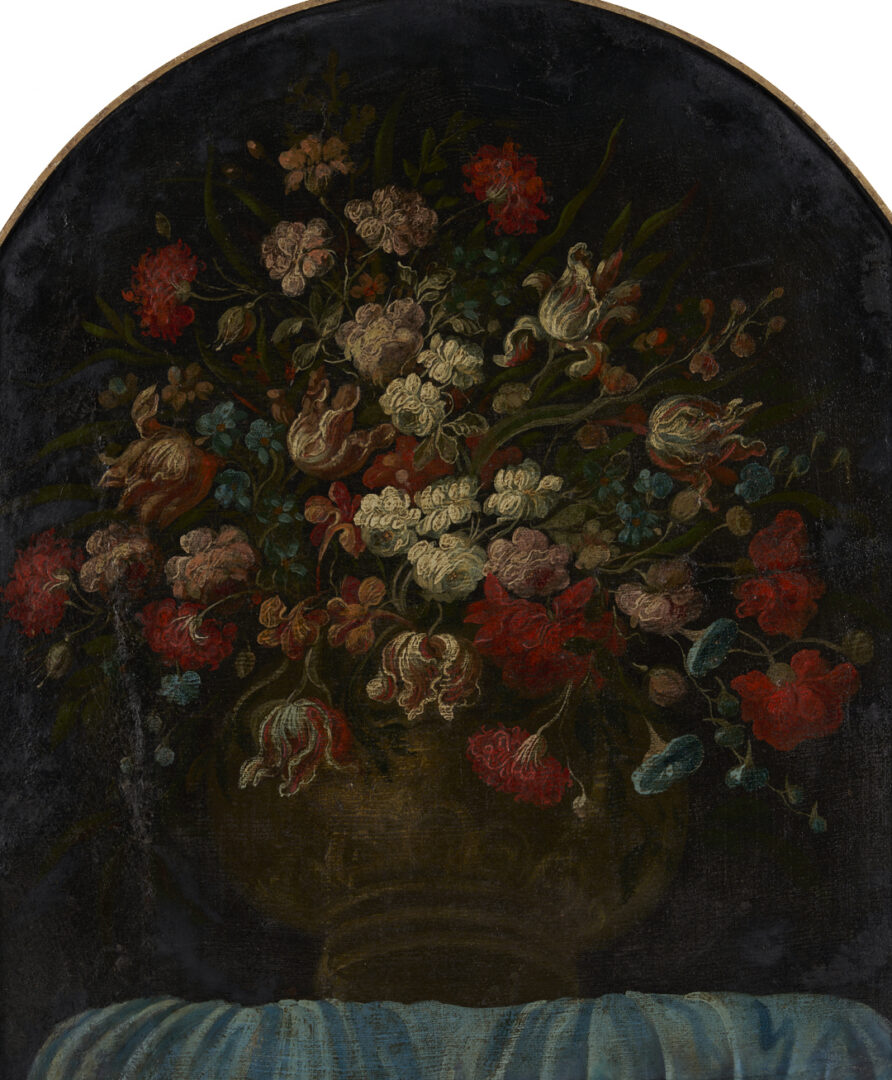 Lot 768: Dutch School O/C Floral Still Life Painting