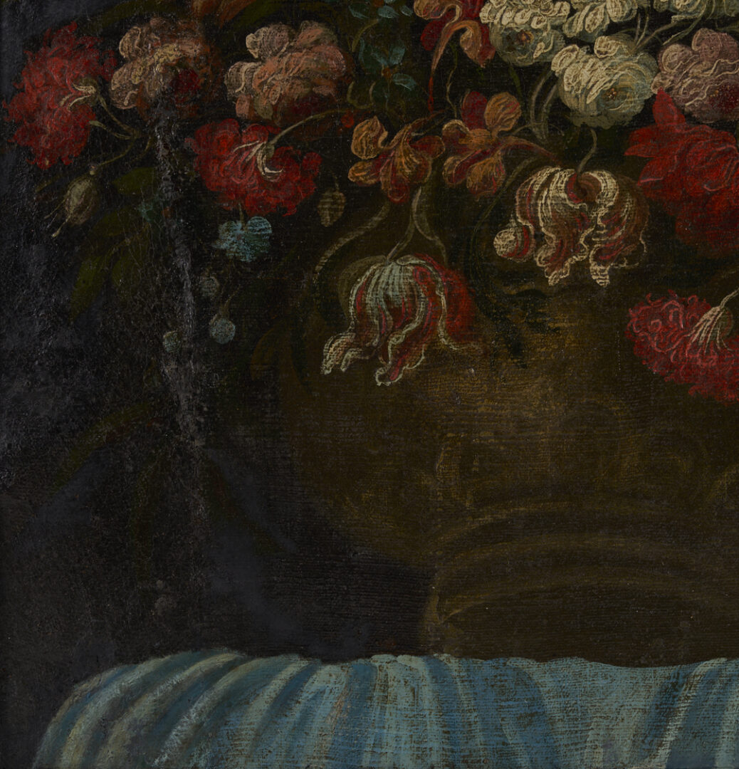 Lot 768: Dutch School O/C Floral Still Life Painting