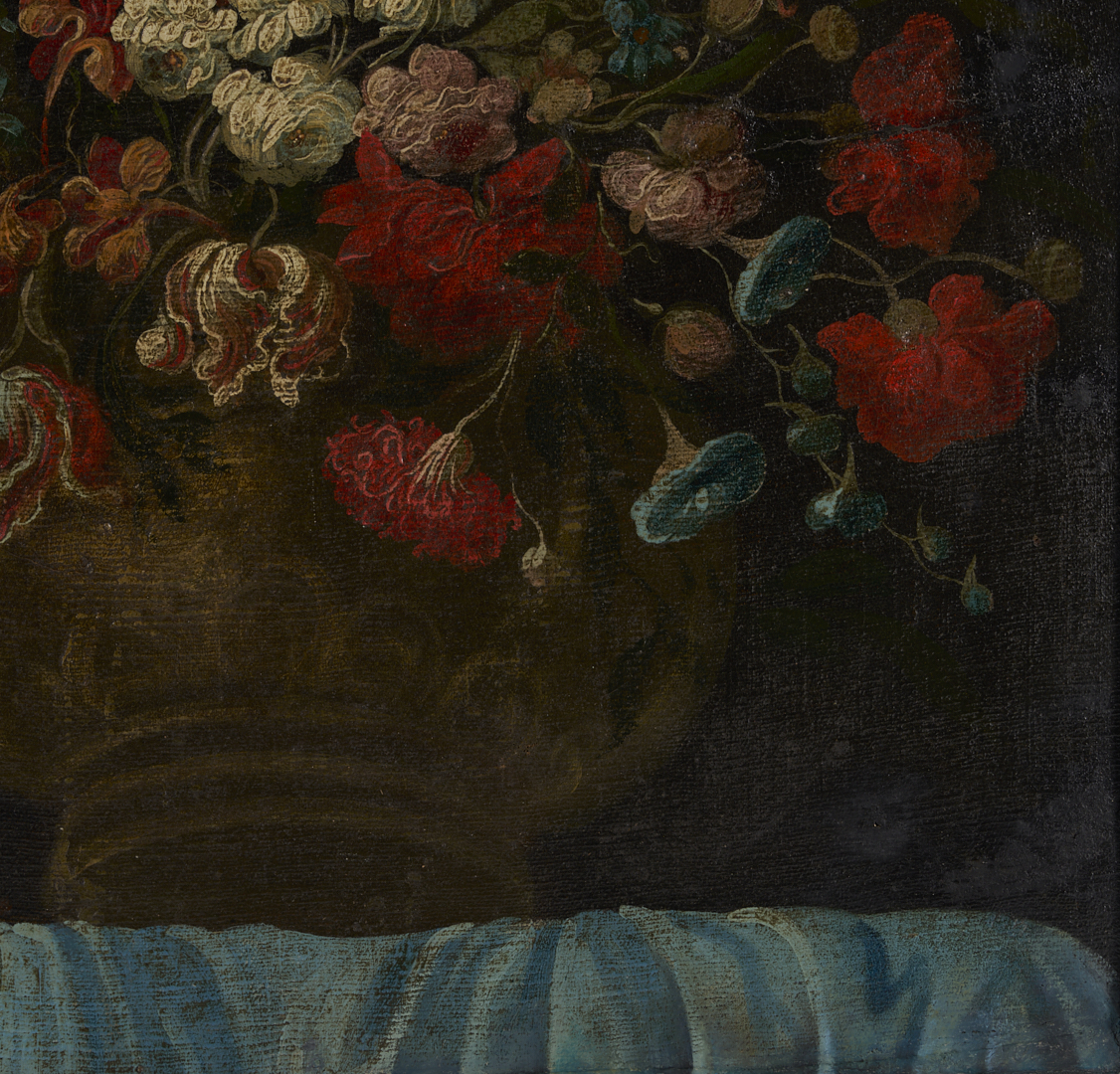 Lot 768: Dutch School O/C Floral Still Life Painting