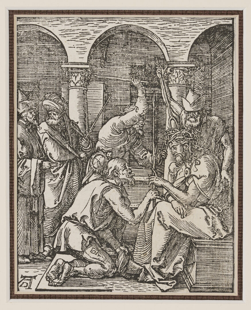 Lot 769: Albrecht Durer Woodcut, Christ Crowned w/ Thorns from The Small Passion