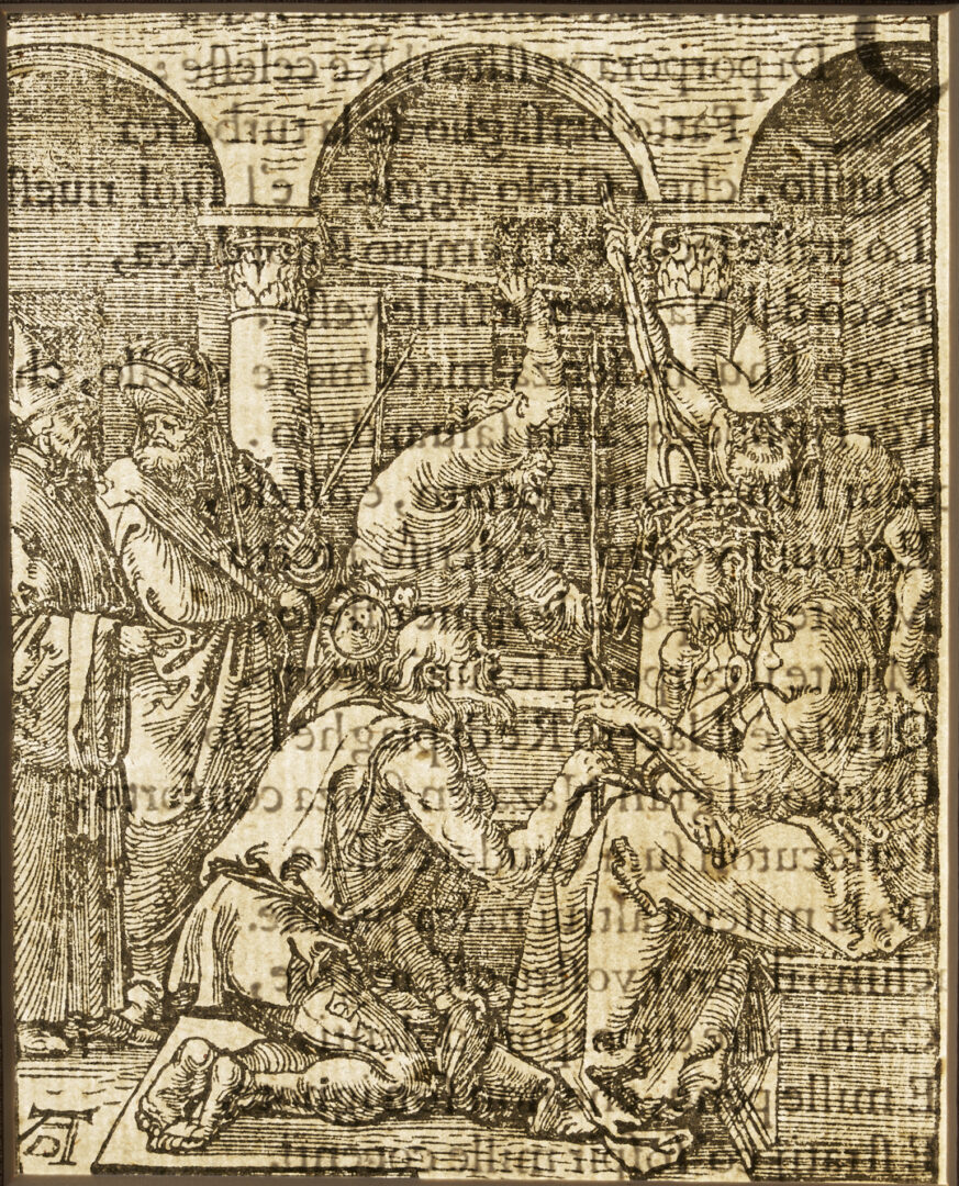 Lot 769: Albrecht Durer Woodcut, Christ Crowned w/ Thorns from The Small Passion