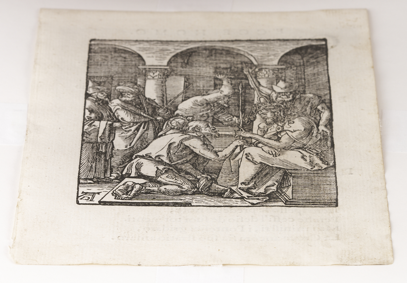 Lot 769: Albrecht Durer Woodcut, Christ Crowned w/ Thorns from The Small Passion