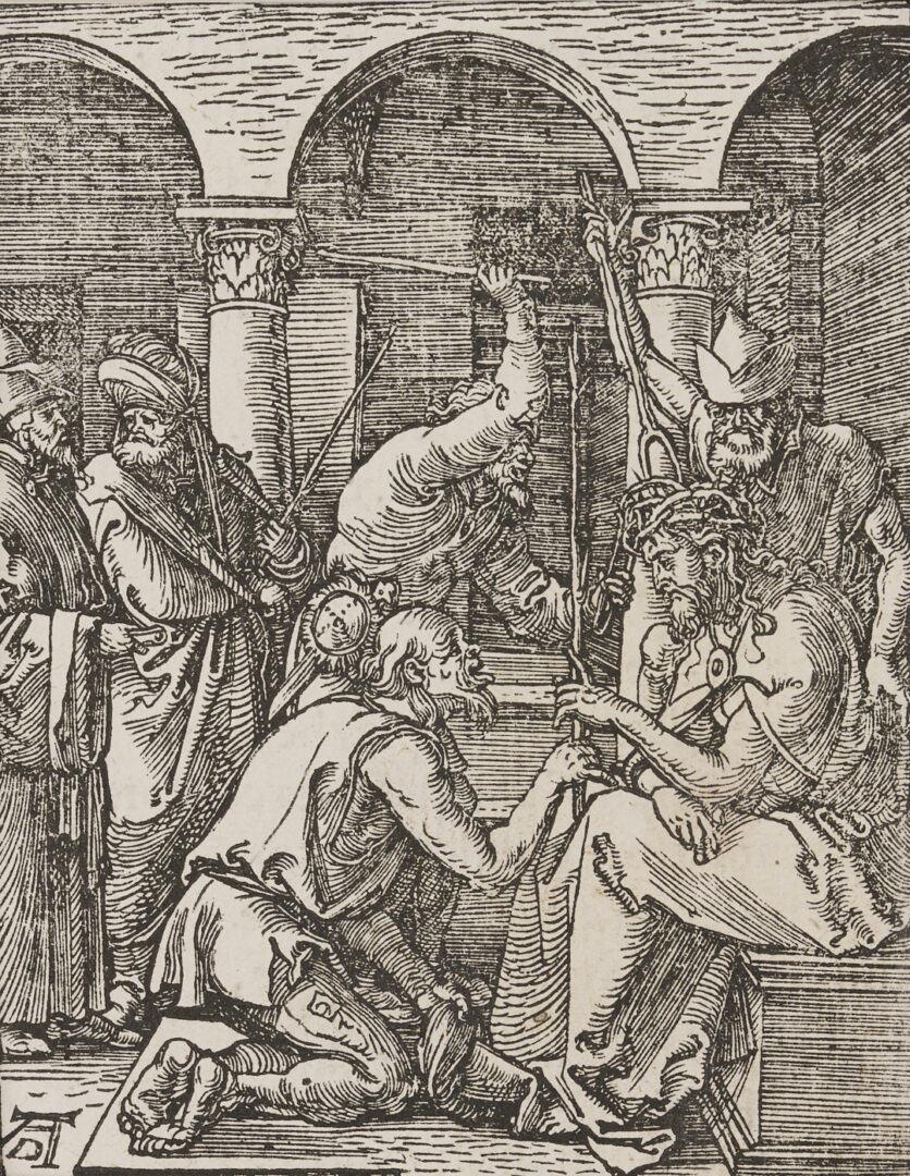 Lot 769: Albrecht Durer Woodcut, Christ Crowned w/ Thorns from The Small Passion