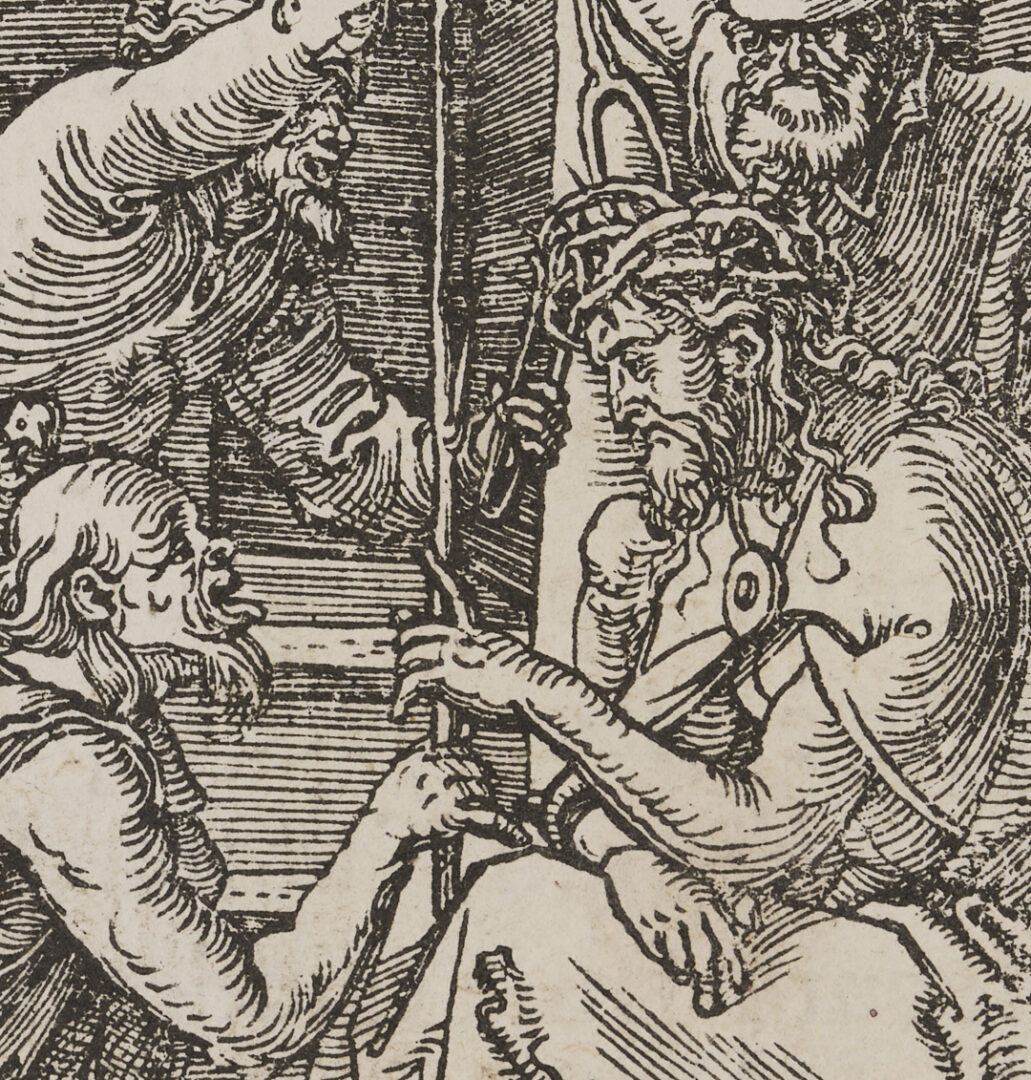 Lot 769: Albrecht Durer Woodcut, Christ Crowned w/ Thorns from The Small Passion