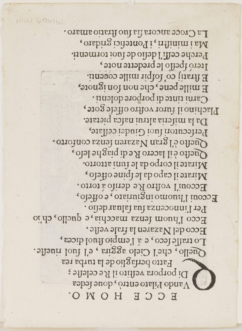 Lot 769: Albrecht Durer Woodcut, Christ Crowned w/ Thorns from The Small Passion