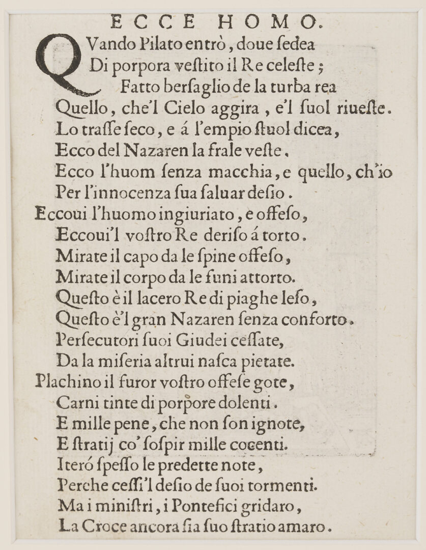 Lot 769: Albrecht Durer Woodcut, Christ Crowned w/ Thorns from The Small Passion