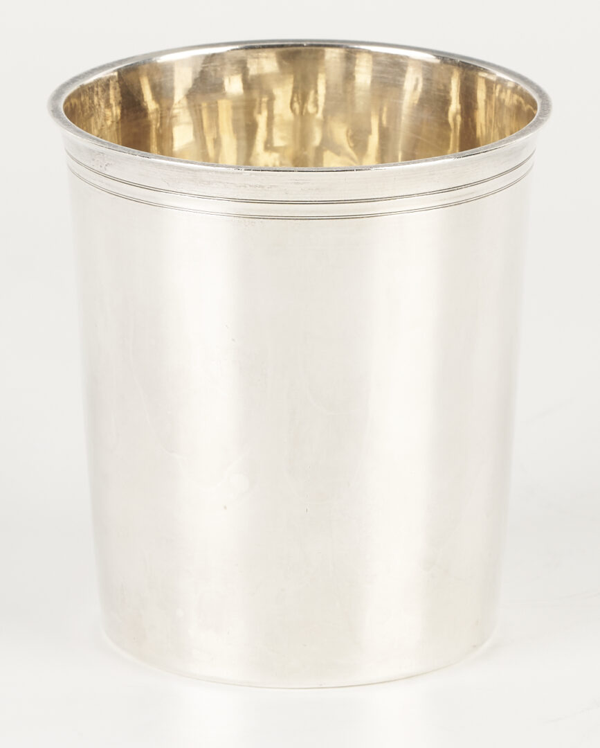 Lot 76: Scottish Sterling Inkstand & French Sterling Beaker