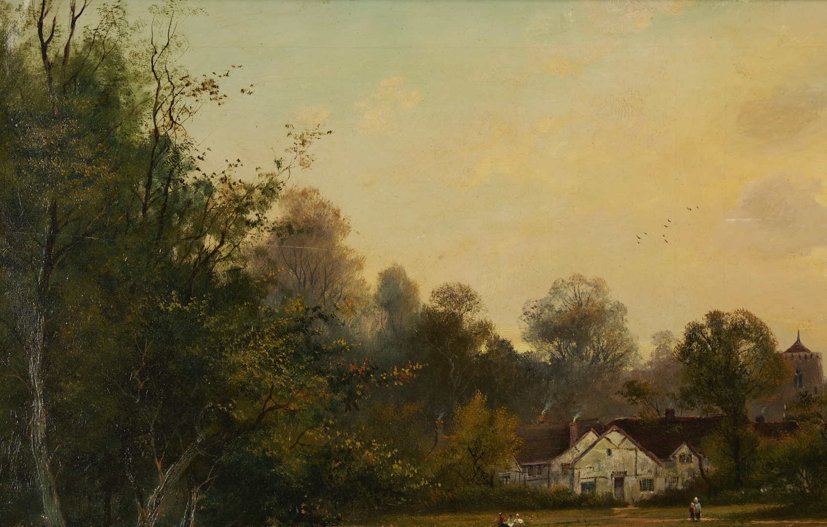 Lot 770: Large W. George English Landscape Oil, Near Maidenhead on Thames