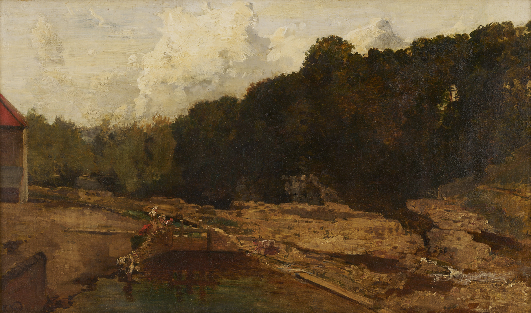 Lot 771: Robert Noble O/C Painting, Scottish Landscape with River