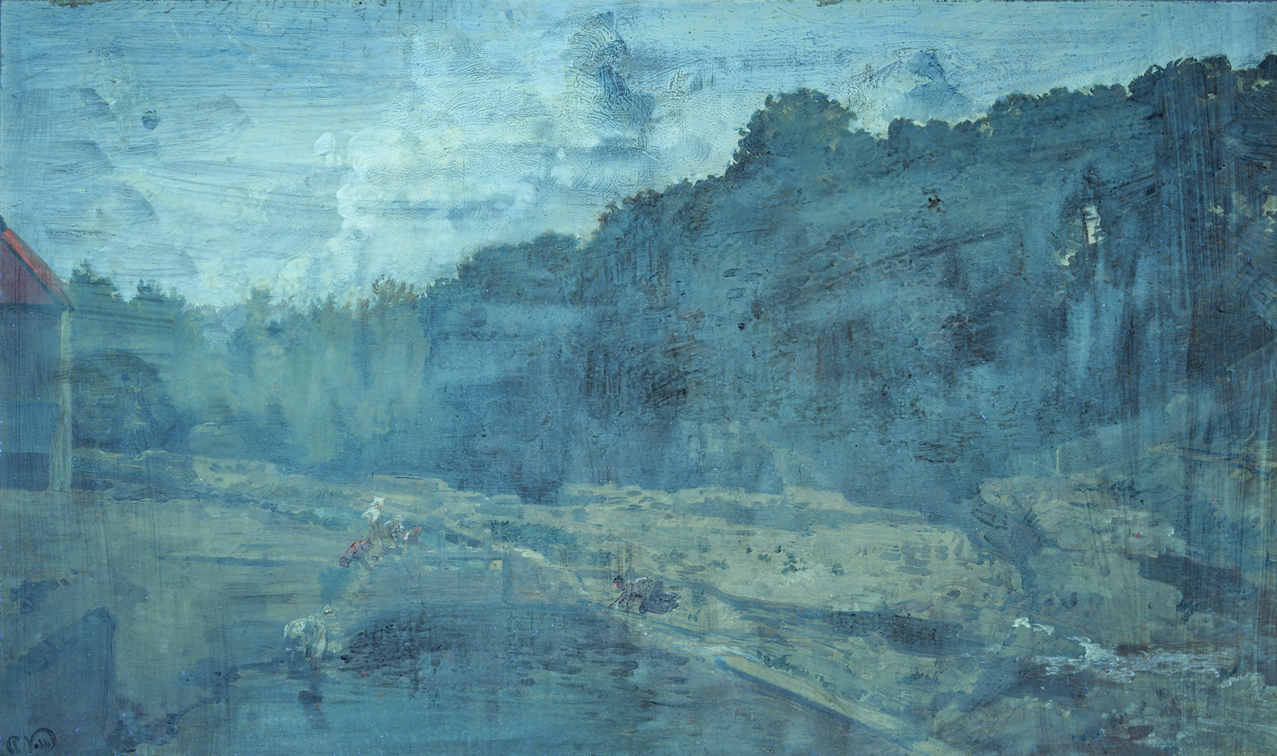 Lot 771: Robert Noble O/C Painting, Scottish Landscape with River