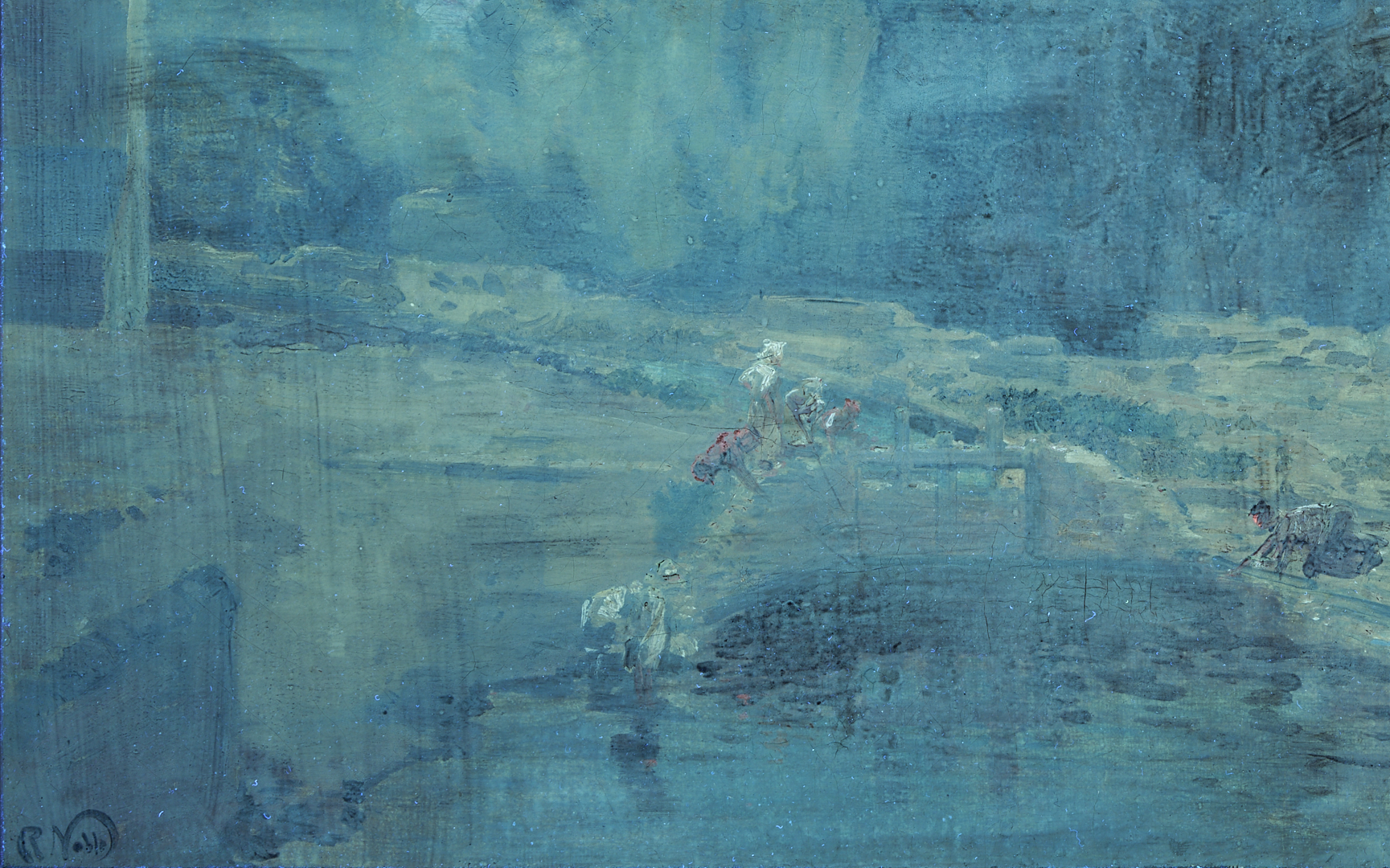 Lot 771: Robert Noble O/C Painting, Scottish Landscape with River