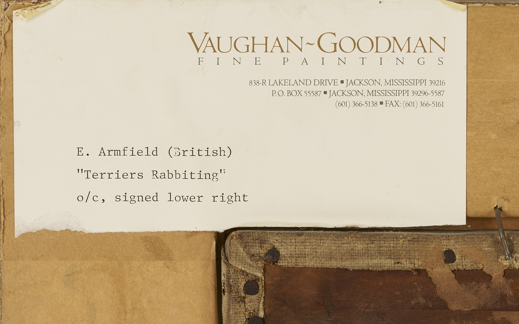 Lot 772: E. Armfield O/C of Terriers