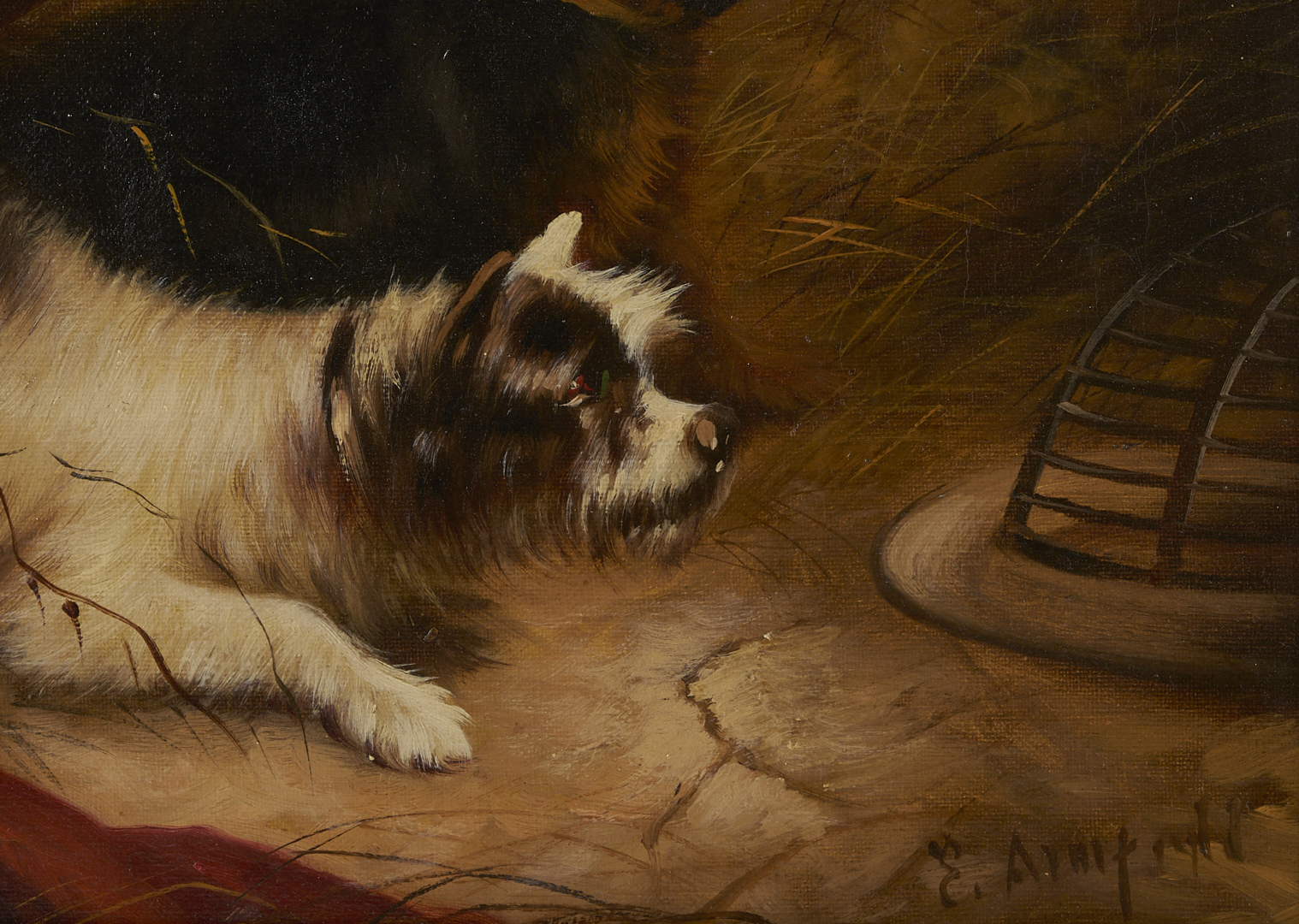 Lot 772: E. Armfield O/C of Terriers