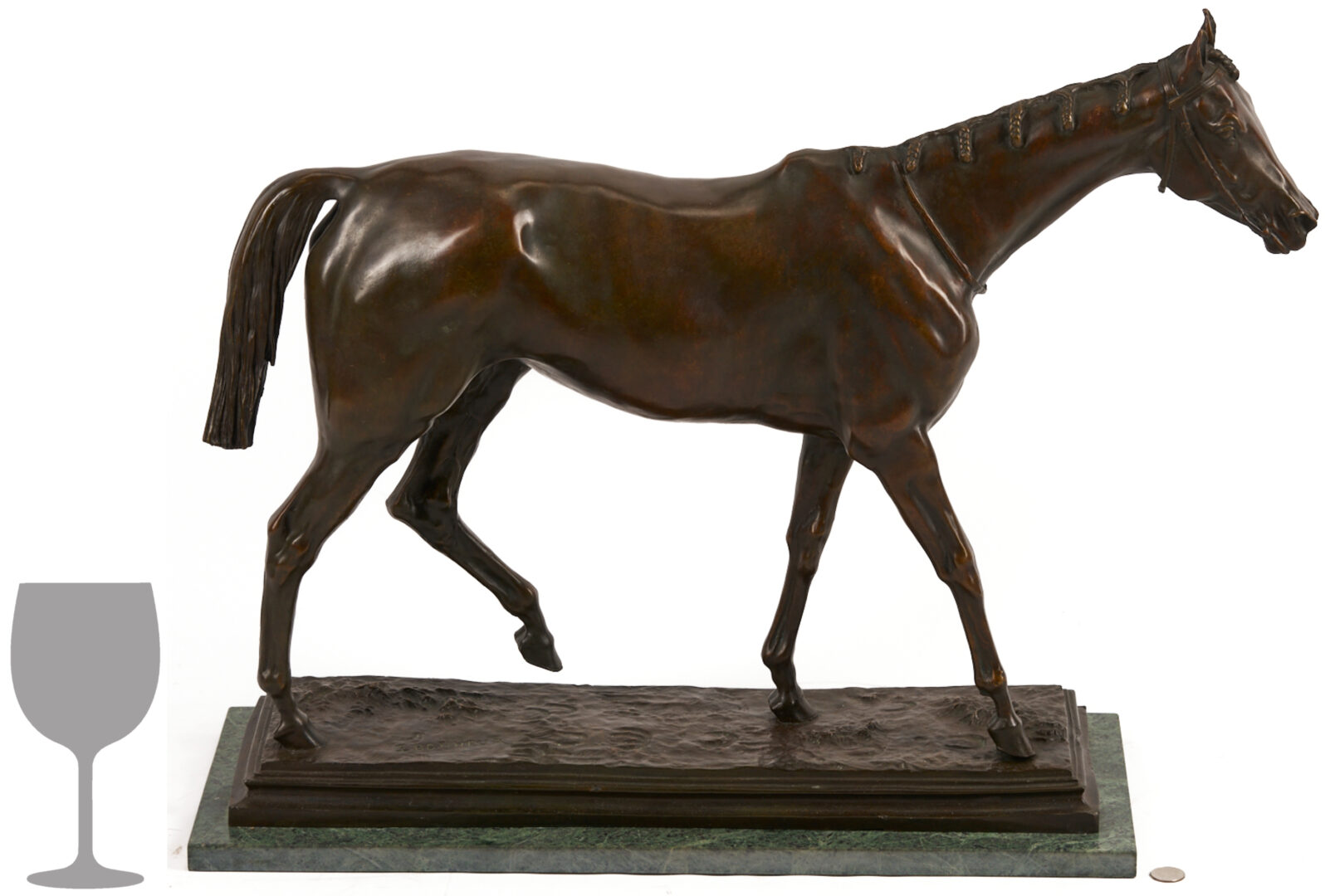 Lot 773: After Isidore Bonheur Large Bronze Horse Sculpture