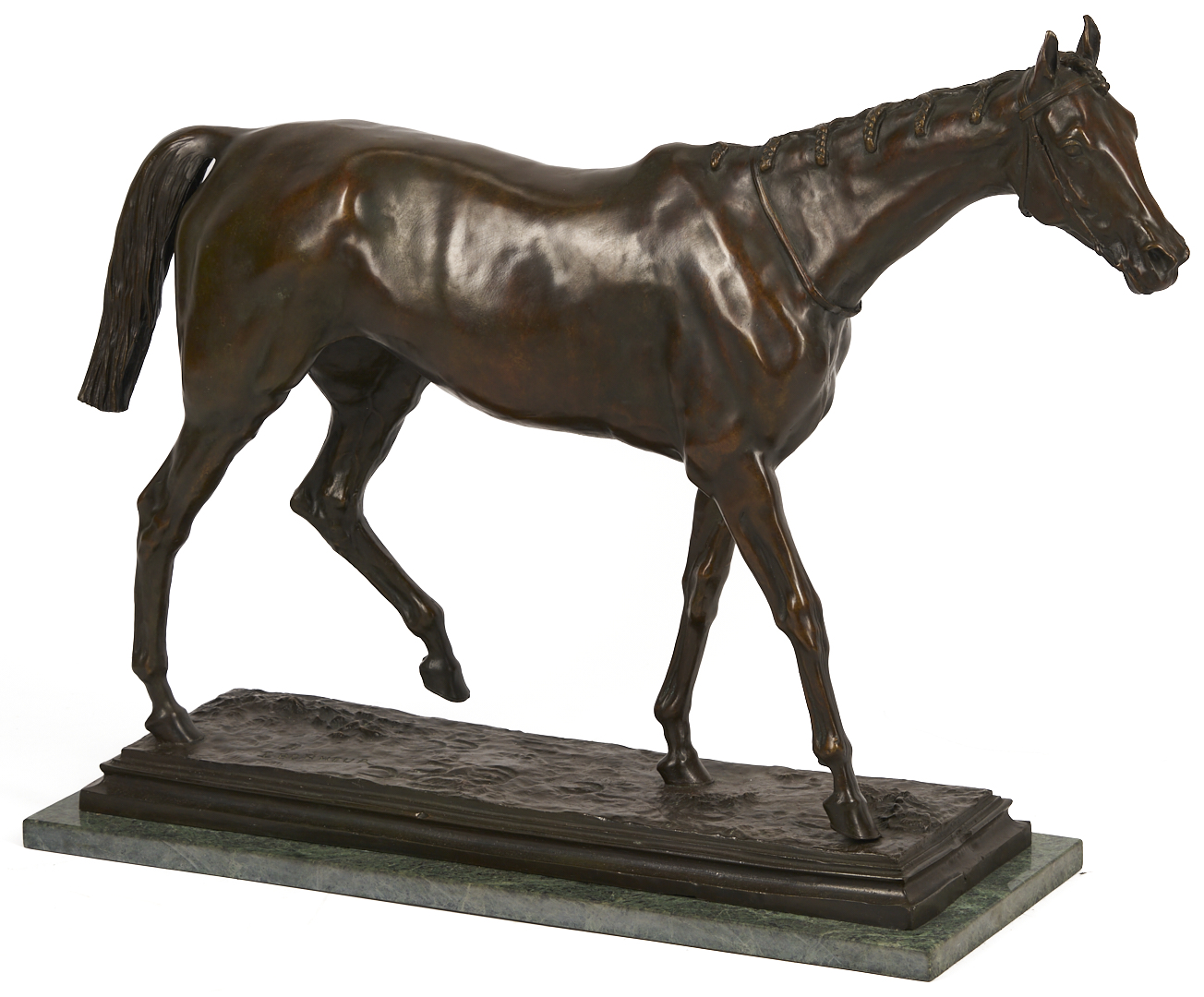 Lot 773: After Isidore Bonheur Large Bronze Horse Sculpture