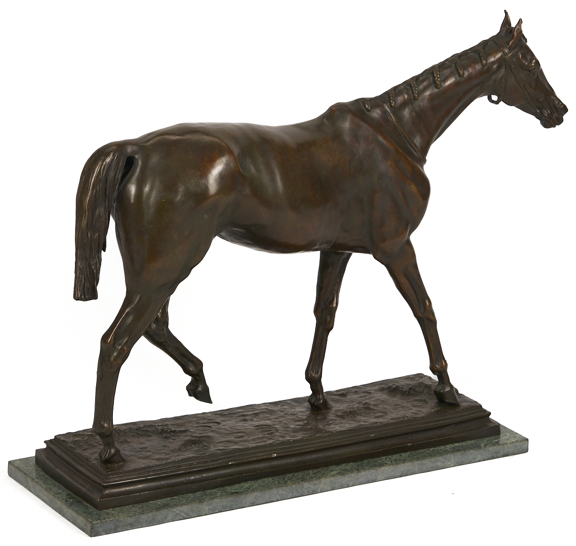 Lot 773: After Isidore Bonheur Large Bronze Horse Sculpture
