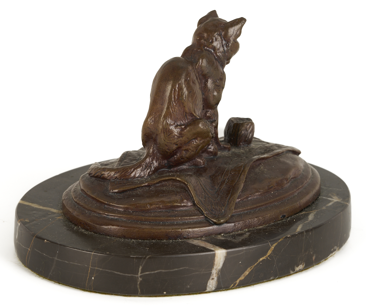 Lot 774: Emmanuel Fremiet Bronze Sculpture, Cat with Yarn