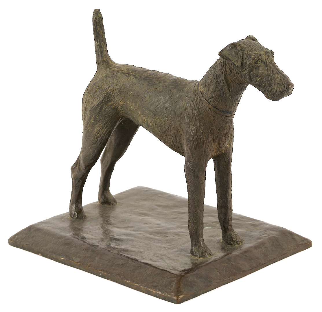 Lot 775: J.W. Mitchell Bronze Sculpture, Airedale Terrier