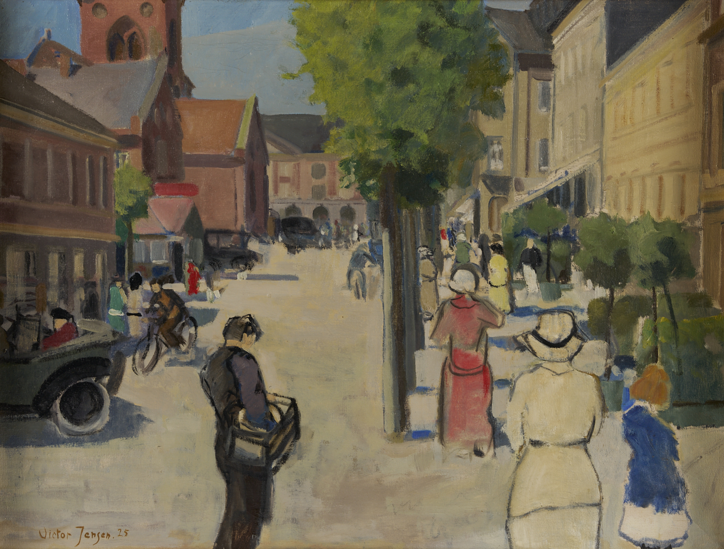 Lot 776: Victor Jensen O/C, 1920s Street Scene