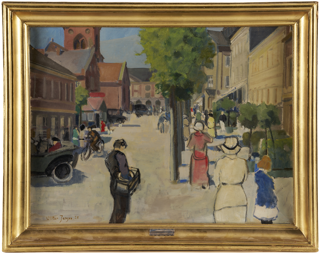 Lot 776: Victor Jensen O/C, 1920s Street Scene