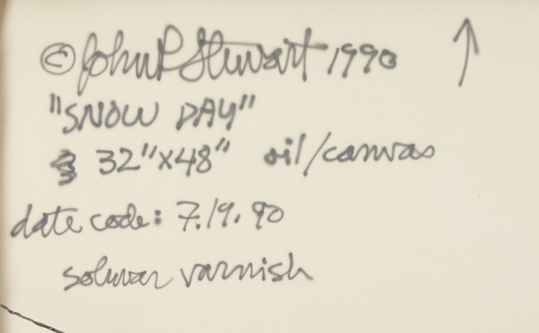 Lot 778: John Stewart O/C Painting, Snow Day