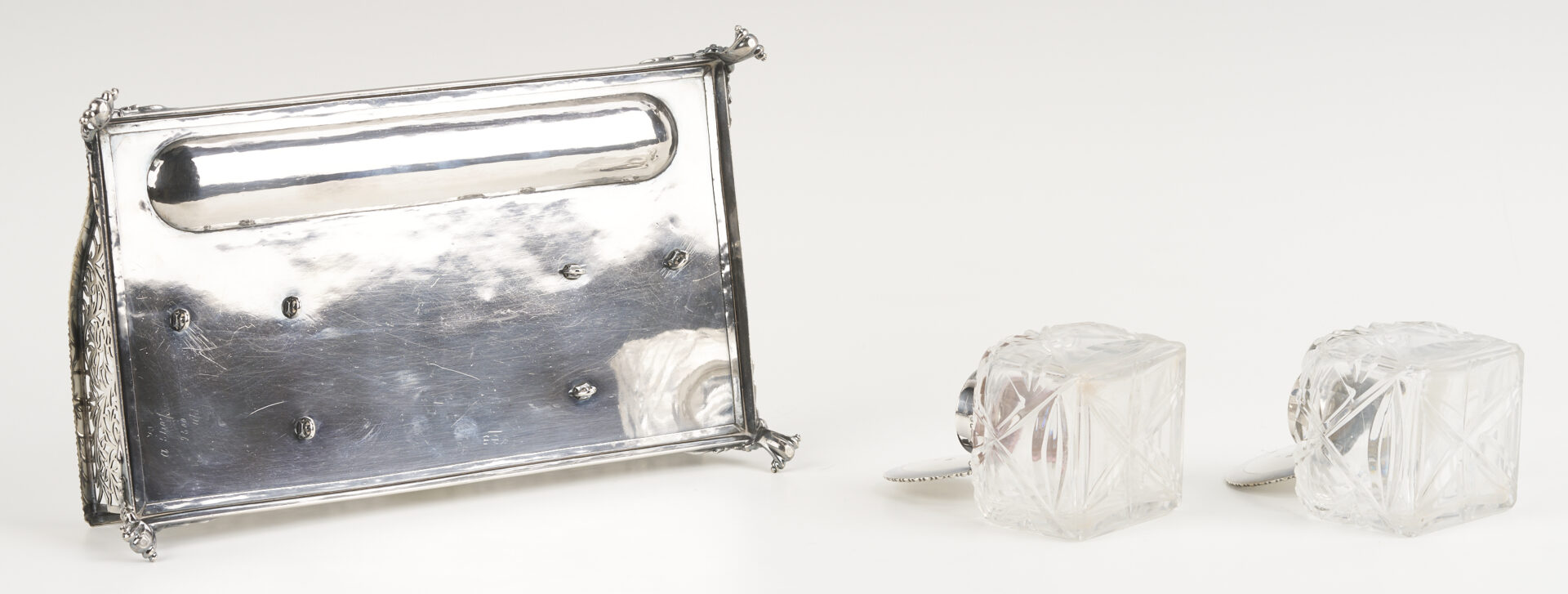 Lot 77: English Sterling Silver Inkstand