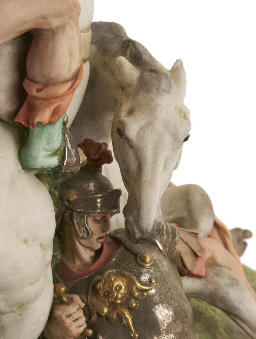 Lot 781: Large Capodimonte Ceramic Battle Sculpture