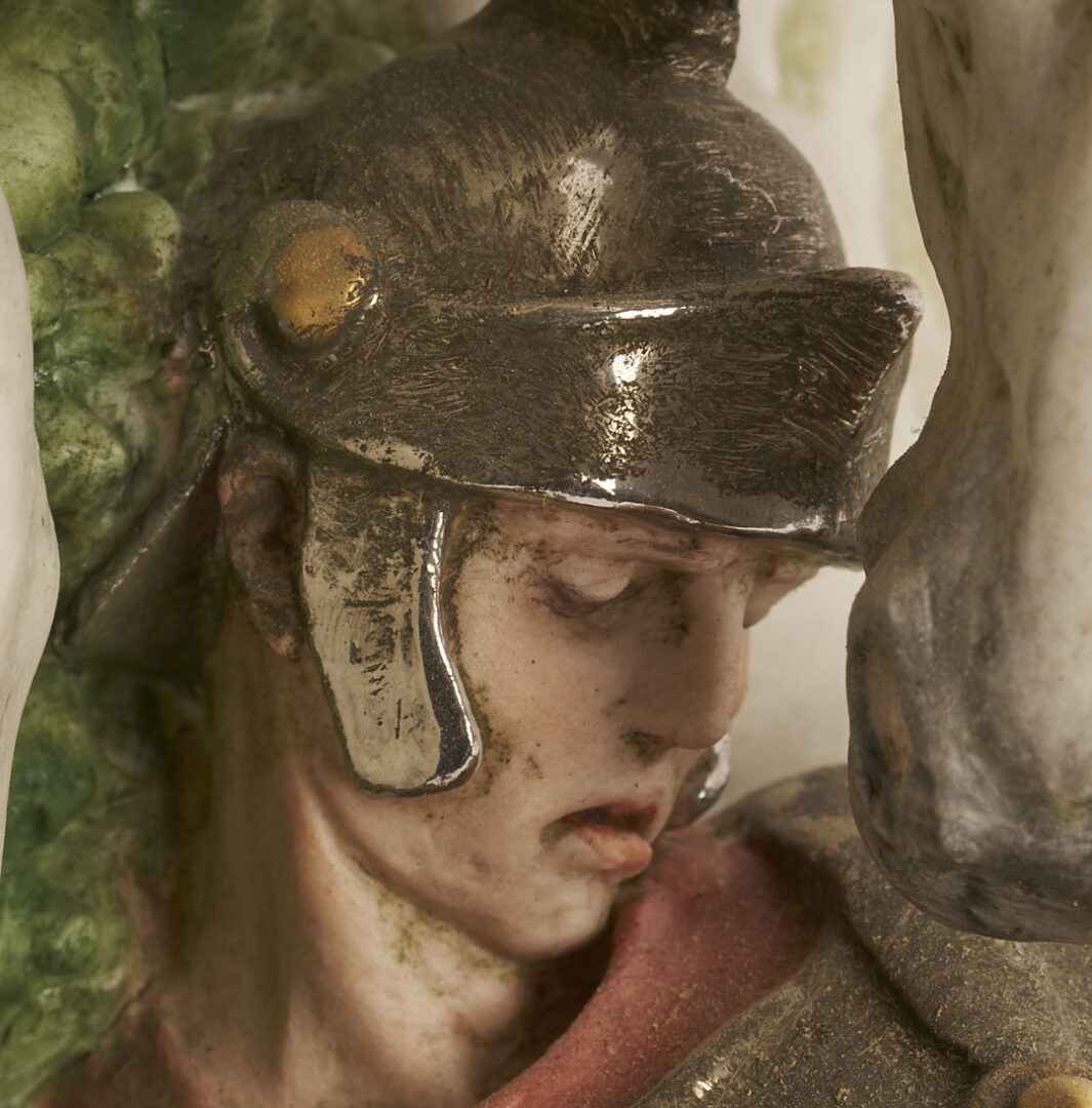 Lot 781: Large Capodimonte Ceramic Battle Sculpture