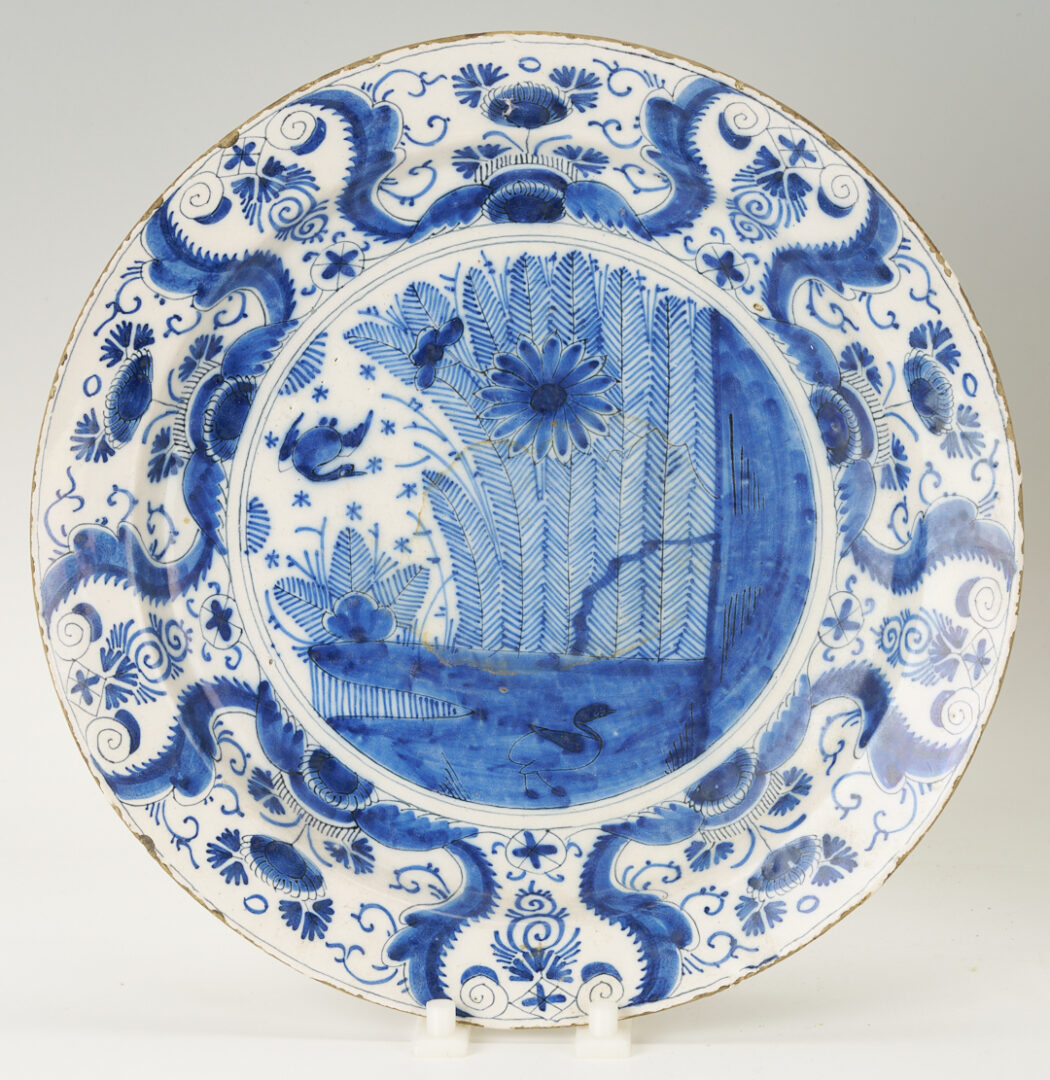 Lot 782: 2 Delft Blue and White Kraak Style Chargers