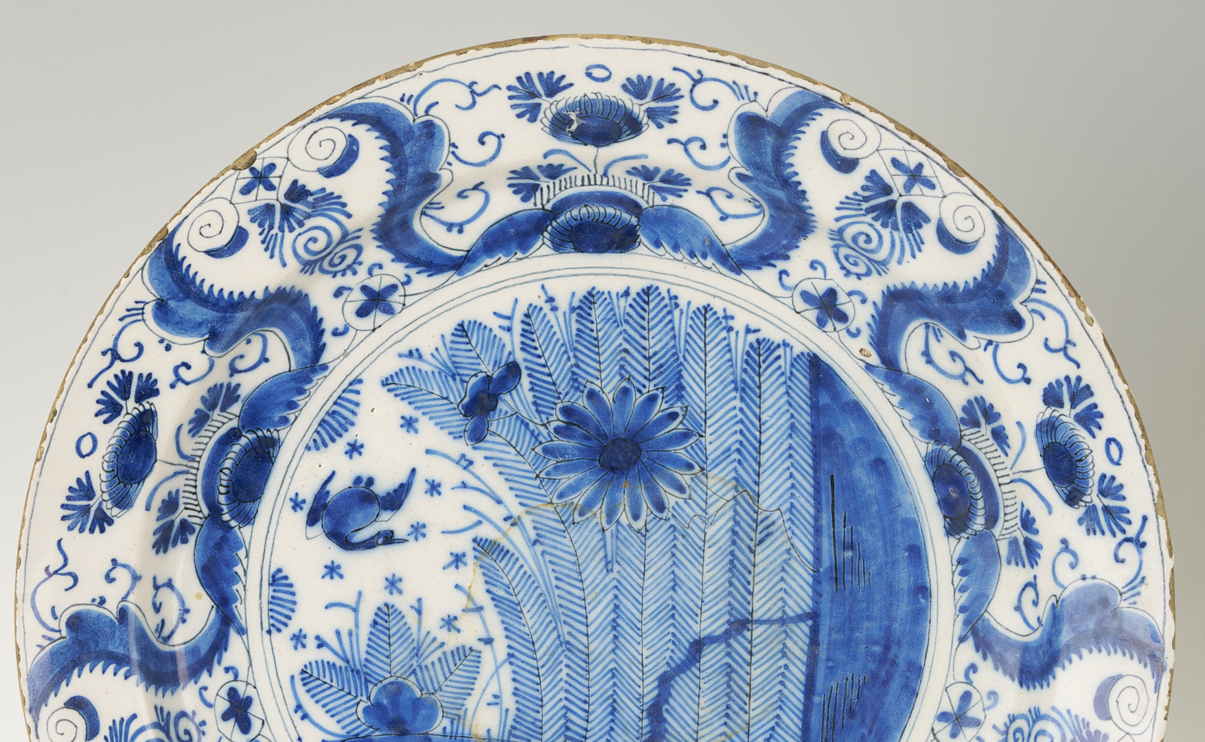 Lot 782: 2 Delft Blue and White Kraak Style Chargers